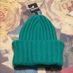 Sonoma Green Ribbed Beanie